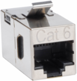 Cat6 Straight-Through Shielded In-line Snap-in Coupler RJ45 F/F