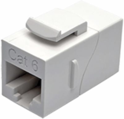 Cat6 RJ45 Straight-Through Coupler, White, TAA, 250 MHz