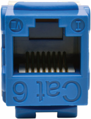 Cat6/Cat5e 110 Punch Down Keystone Jack, Blue, Lifetime Warranty, UTP 22-24 AWG