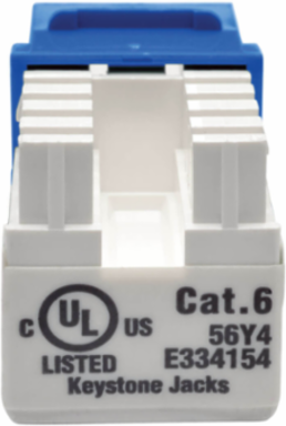Cat6/Cat5e 110 Punch Down Keystone Jack, Blue, Lifetime Warranty, UTP 22-24 AWG