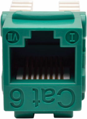 Green Cat6/Cat5e 110 Punch Down Keystone Jack, UTP, Lifetime Warranty