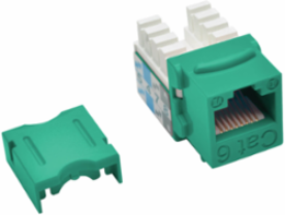 Green Cat6/Cat5e 110 Punch Down Keystone Jack, UTP, Lifetime Warranty