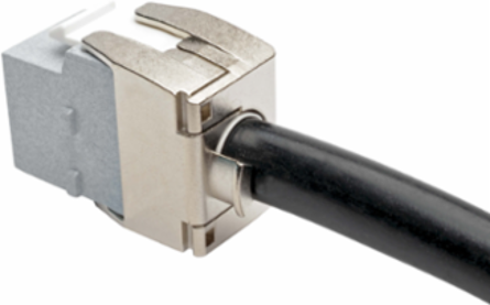 Toolless Cat6a Keystone Jack, PoE+ Compliant, Gray, 1 Port