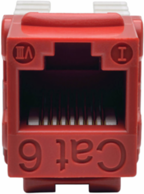 Cat6/Cat5e 110 Punch Down Keystone Jack, Red, UTP, Lifetime Warranty