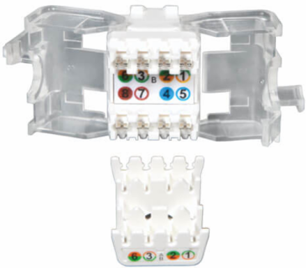 Toolless Cat6/Cat5e Keystone Jack - White, 1 Port, Lifetime Warranty
