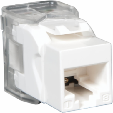 Toolless Cat6/Cat5e Keystone Jack - White, 1 Port, Lifetime Warranty