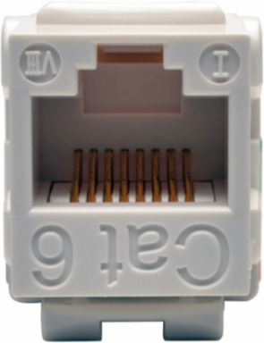 Cat6/Cat5e 110 Punch Down Keystone Jack, White, UTP, 250MHz