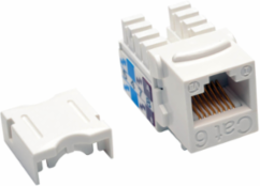 Cat6/Cat5e 110 Punch Down Keystone Jack, White, UTP, 250MHz