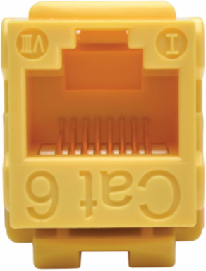 Cat6/Cat5e Keystone Jack, Yellow, 110 IDC, TAA Compliant