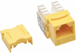 Cat6/Cat5e Keystone Jack, Yellow, 110 IDC, TAA Compliant