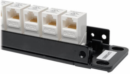 24-Port Cat6 Low Profile Feed-Through Patch Panel, 1U Rack/Walls Mount