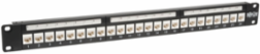 24-Port Cat6 Low Profile Feed-Through Patch Panel, 1U Rack/Walls Mount