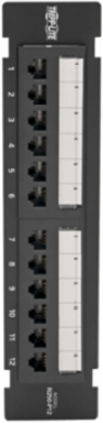 12-Port Cat6 Wall-Mount Patch Panel, PoE+ Compliant, RJ45, TAA