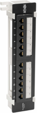 12-Port Cat6 Wall-Mount Patch Panel, PoE+ Compliant, RJ45, TAA