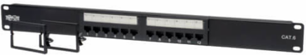 12-Port 1U Rack-Mount Cat6/Cat5 Patch Panel 568B, UTP, 110 Punchdown