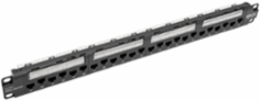 24-Port 1U Rack-Mount Cat6a Patch Panel, 10 GbE, Includes Cable Management Bar