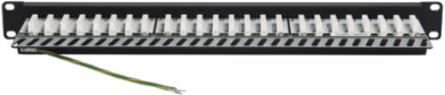 Cat5e/Cat6 24-Port Shielded Patch Panel, 1U Rack-Mount, 5GbE
