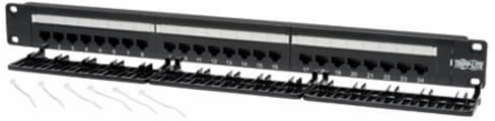 24-Port Rack-Mount Cat6 Patch Panel, 1U Height, 110-Type Termination