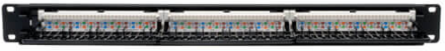 24-Port Rack-Mount Cat6 Patch Panel, 1U Height, 110-Type Termination