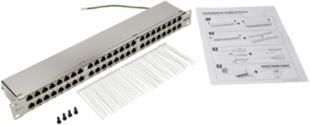 48-Port Shielded Patch Panel, 1U Rack-Mount, TAA Compliant