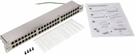 48-Port Shielded Patch Panel, 1U Rack-Mount, TAA Compliant