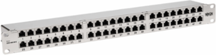 48-Port Shielded Patch Panel, 1U Rack-Mount, TAA Compliant