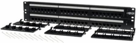 48-Port 2U Rack-Mount Cat6/Cat5 Patch Panel, 568B, RJ45, TAA, UTP
