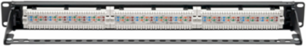 24-Port Cat6 Rack-Mount Patch Panel, PoE+ Compliant, 1U, RJ45, Lifetime Warranty