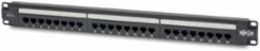 24-Port Cat6 Rack-Mount Patch Panel, PoE+ Compliant, 1U, RJ45, Lifetime Warranty