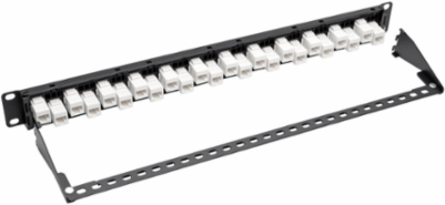 24-Port 1U Rack-Mount Cat6a Feed-Through Patch Panel, 10 Gbps, TAA Compliant