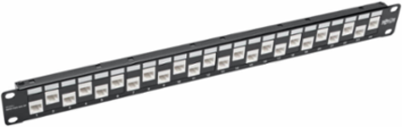 24-Port 1U Rack-Mount Cat6a Feed-Through Patch Panel, 10 Gbps, TAA Compliant