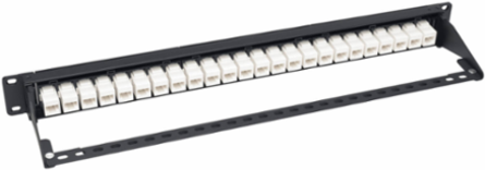 24-Port 1U Cat6a Feedthrough Patch Panel, 10 Gbps, RJ45