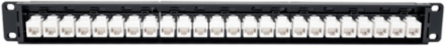 24-Port 1U Cat6a Feedthrough Patch Panel, 10 Gbps, RJ45