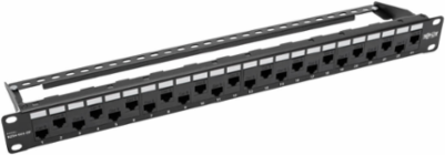 24-Port 1U Rack-Mount Cat5e/6 Patch Panel, TAA Compliant, No Punchdown Required