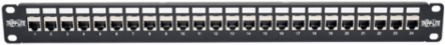 24-Port 1U Rack-Mount STP Shielded Cat6a Patch Panel, 10 Gbps Ethernet