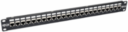 24-Port 1U Rack-Mount STP Shielded Cat6a Patch Panel, 10 Gbps Ethernet