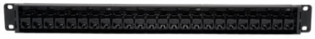 24-Port 1U Rack-Mount Cat6 Feedthrough Patch Panel, 30W PoE+, Black