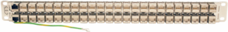 48-Port 1U Rack-Mount STP Shielded Cat6a Patch Panel, 10 Gbps
