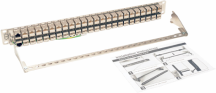 48-Port 1U Rack-Mount STP Shielded Cat6a Patch Panel, 10 Gbps