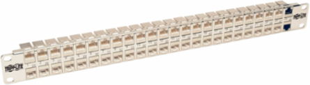 48-Port 1U Rack-Mount STP Shielded Cat6a Patch Panel, 10 Gbps