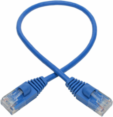 Cat6a 10G Snagless Slim UTP Ethernet Cable, 1 Ft, 28 AWG, Blue