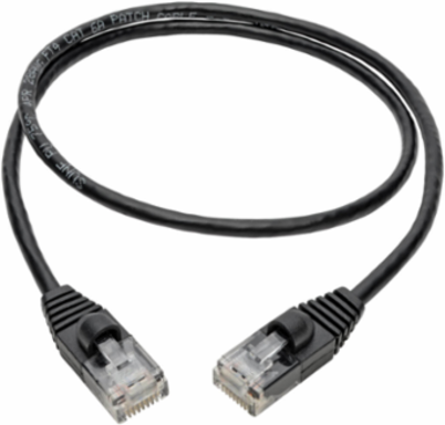 2 ft Cat6a 10G Snagless Slim UTP Ethernet Cable, 28 AWG, Black