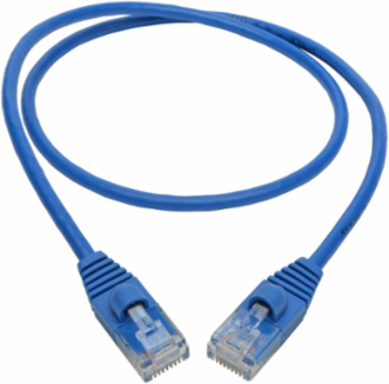 Cat6a 10G Slim UTP Ethernet Cable, 2 ft., Blue, Snagless, 28 AWG