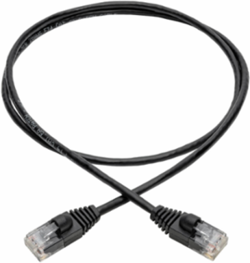 Cat6a Snagless Slim UTP Ethernet Cable, 10 Gbps, 3 ft, 28 AWG, Black