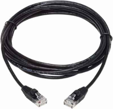Cat6a 10G Slim UTP Ethernet Cable, 10 ft, Snagless, RJ45, Black, 28 AWG