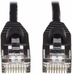 Cat6a 10G Slim UTP Ethernet Cable, 10 ft, Snagless, RJ45, Black, 28 AWG
