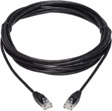 Cat6a 10G Snagless Slim UTP Ethernet Cable 15 Ft, UTP, Black