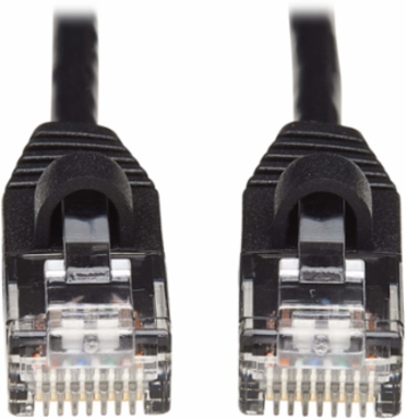 Cat6a 10G Snagless Slim UTP Ethernet Cable 15 Ft, UTP, Black