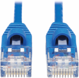 Cat6a 10G Slim UTP Ethernet Cable, 15 ft, Blue, 28 AWG, Snagless