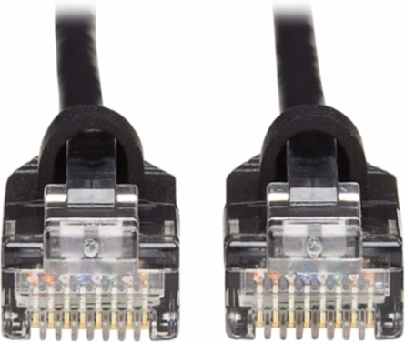 Slim Cat6a 10G Ethernet Cable, 25 ft, UTP, Snagless, Black